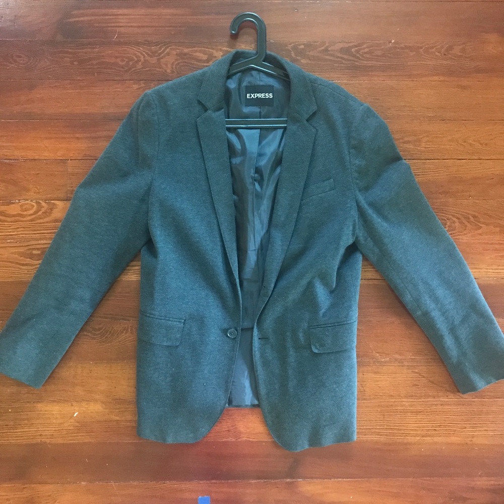 Express men's mid grey, fitted blazer
